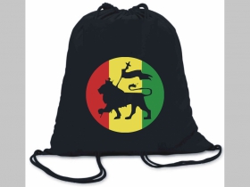 Rasta Reggae Lev ľahké sťahovacie vrecko ( batôžtek / vak ) s čiernou šnúrkou, 100% bavlna 100 g/m2, rozmery cca. 37 x 41 cm